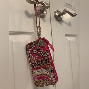 Vera Bradley Wristlet in Very Berry Paisely